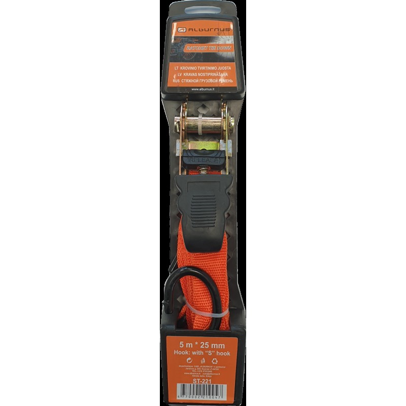 KROVINIO TVIRTINIMO JUOSTA 5M * 25MM 1VNT KROVINIO TVIRTINIMO JUOSTA 5M * 25MM 1VNT