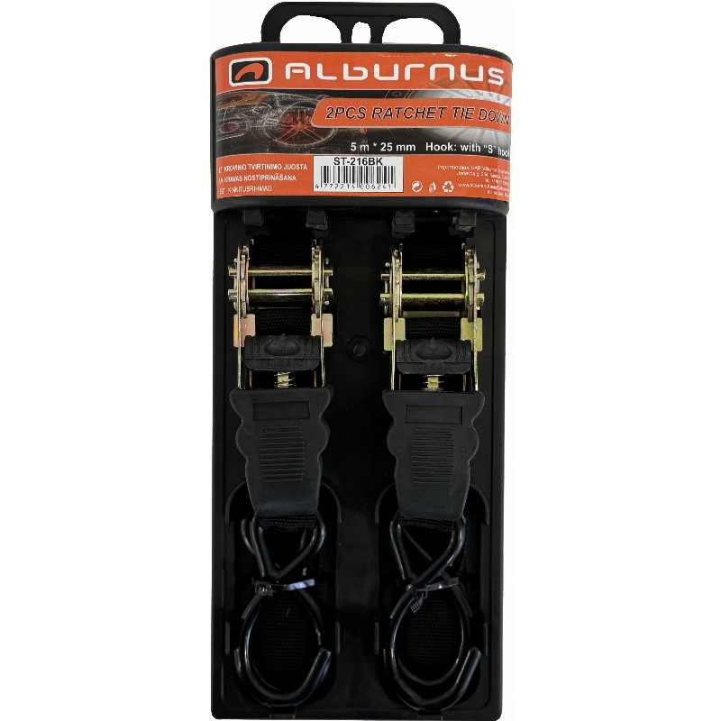 KROVINIO TVIRTINIMO JUOSTA JUODA 5M * 25 MM 2 VNT KROVINIO TVIRTINIMO JUOSTA JUODA 5M * 25 MM 2 VNT