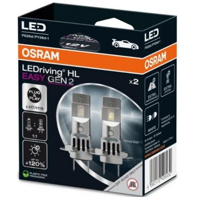OSRAM LED LEMPUTĖS H7/H18 HL EASY GEN2 16W 12V