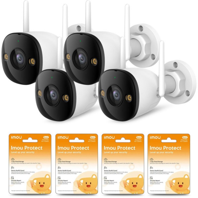 IMOU Bullet 3 4 kamerų 5 MP komplektas su Imou Protect Basic