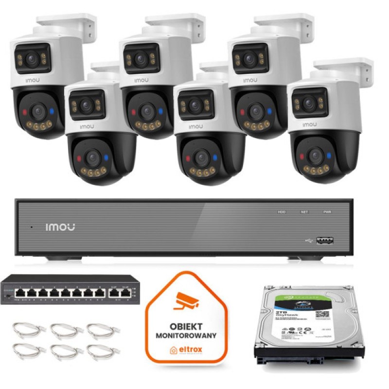 IMOU PS70FP-10M0 6 kamerų 5+5 MP PoE komplektas su 2 TB disku