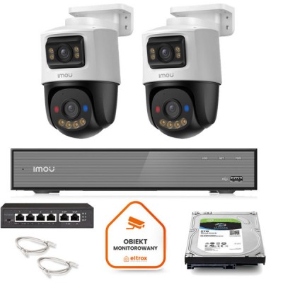 IMOU PS70FP-10M0 2 kamerų 5+5 MP PoE komplektas su 2 TB disku