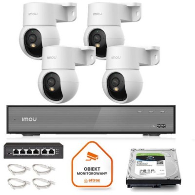 IMOU PS2M-5R1 4 kamerų 5 MP PoE komplektas su 2 TB disku