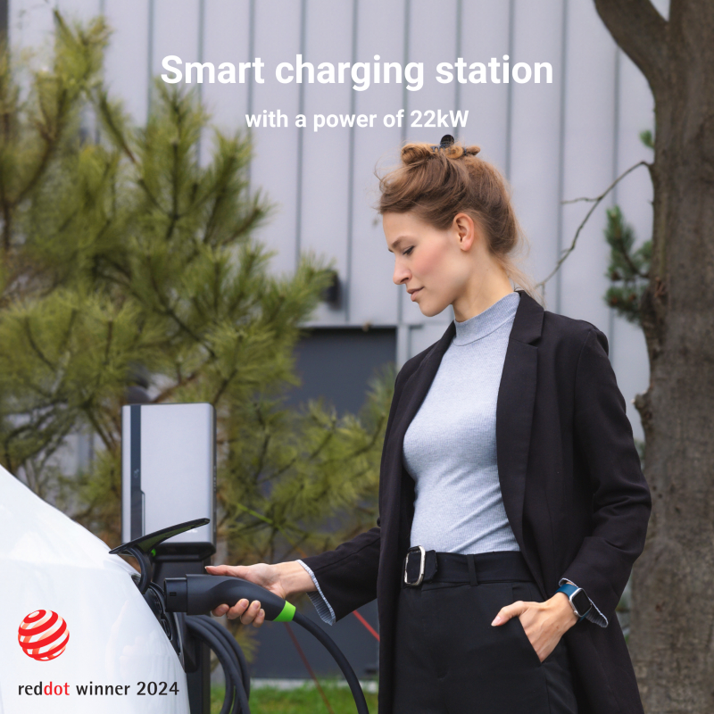 Green Cell HabuDen Wallbox 22 kW, išmani elektromobilių įkrovimo stotelė su Type 2 kabeliu (7,5 m), WiFi / Bluetooth