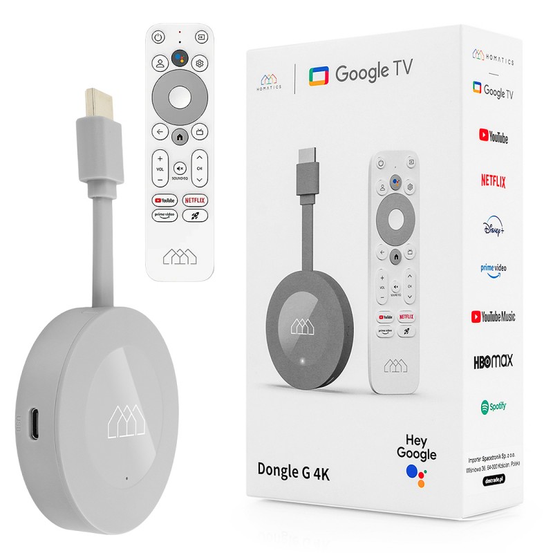 Homatics Dongle G 4K, Android TV priedėlis, 4K HDR, 32GB