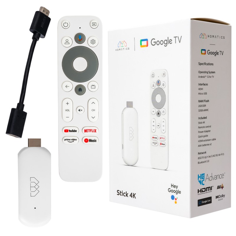 Homatics Stick 4K Google TV, Google TV Android priedėlis, 32GB