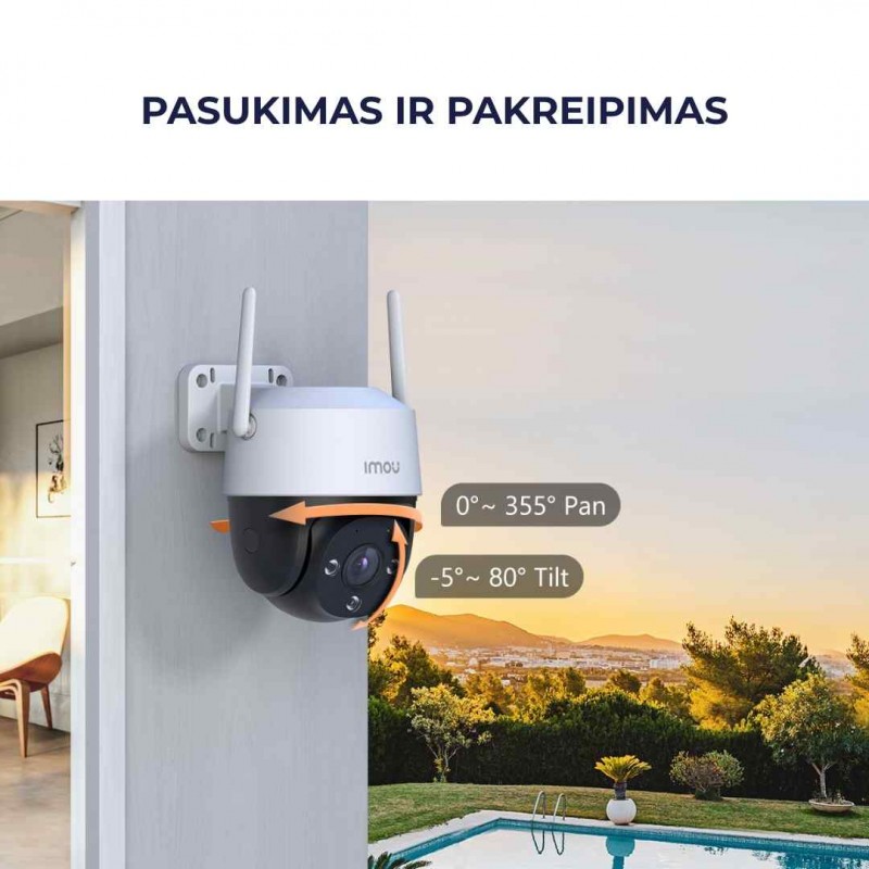 IMOU Cruiser SE+ 5MP (IPC-K7CP-5H1WE) – valdoma WiFi lauko kamera su išmaniu sekimu