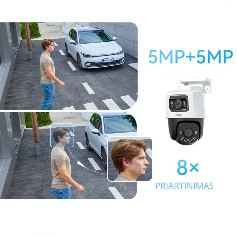 IMOU PS70FP-10M0 – 10MP dviguba PoE lauko kamera su AI ir išmaniu sekimu