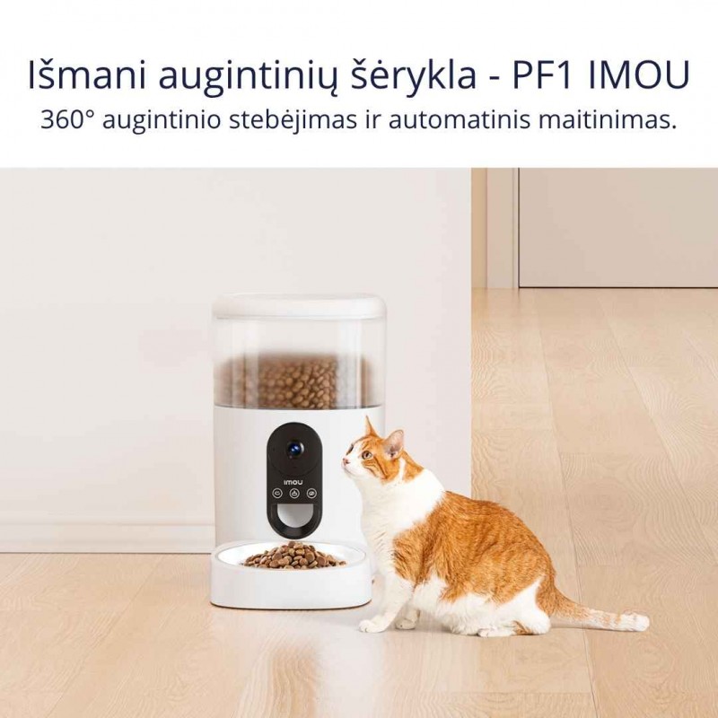 IMOU Smart Pet Feeder PF1 (PET-PF1-4LSP) – 4 l išmani automatinė šėrykla su 2.5K kamera