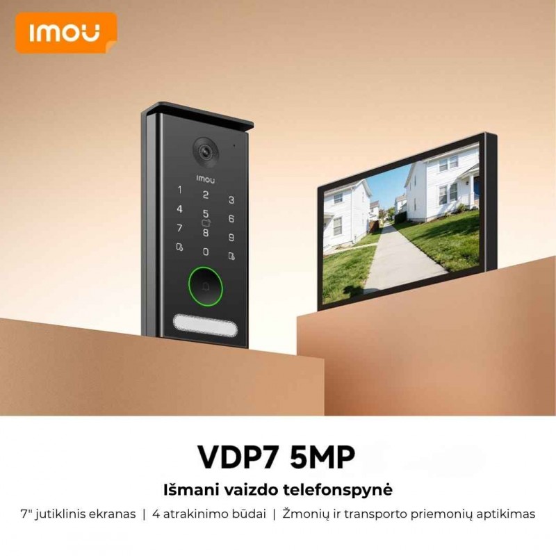 IMOU VDP7 (VO1-5M0R/WH1-7A0S) – 5MP vaizdo telefonspynė su 7" ekranu ir WiFi