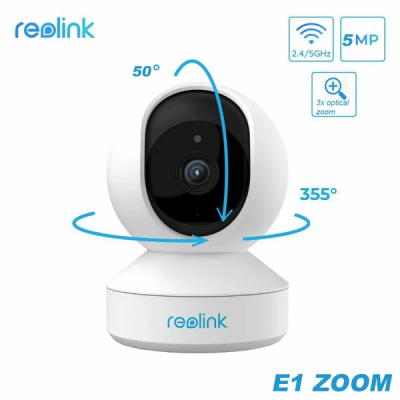 Reolink E340 (E1 Zoom) - 5MP WiFi PTZ vidaus kamera su optiniu priartinimu