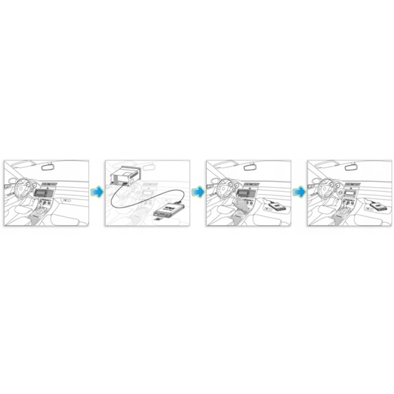 YATOUR 8P M09, Bluetooth USB AUX adapteris skirtas VW Audi Skoda Seat