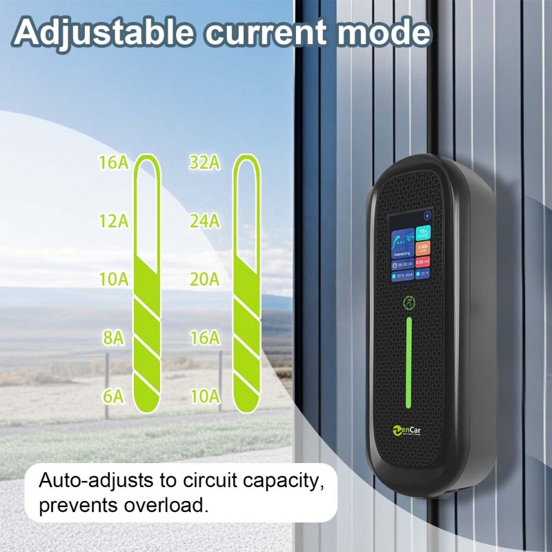 ZENCAR C30-32A, nešiojama elektromobilio įkrovimo stotelė 32A, 7kW, Type 1