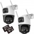 IMOU Cruiser Dual 2 kamerų 5+5 MP komplektas su 2 × 32 GB kortelėmis