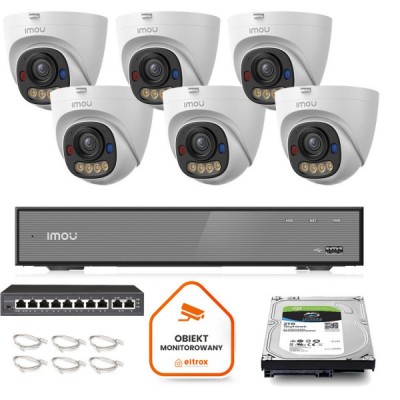 IMOU PS8D-3V0 6 kamerų 3 MP PoE komplektas su 2 TB disku