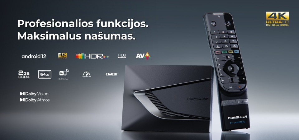 Formuler Z12 Ultra SE – Dolby Vision, Dolby Atmos, Wi-Fi 6E, 64 GB
