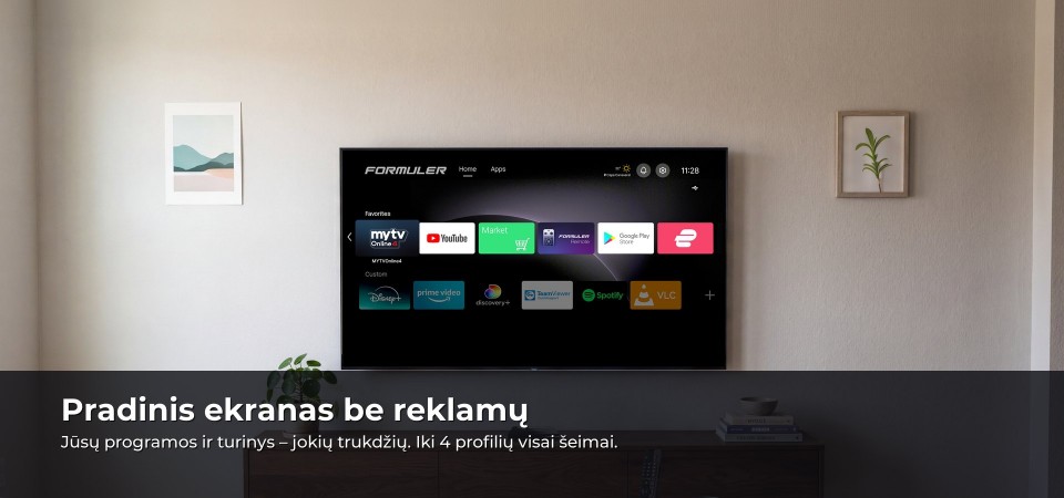 Formuler Z12 Ultra SE – pradinis ekranas be reklamų