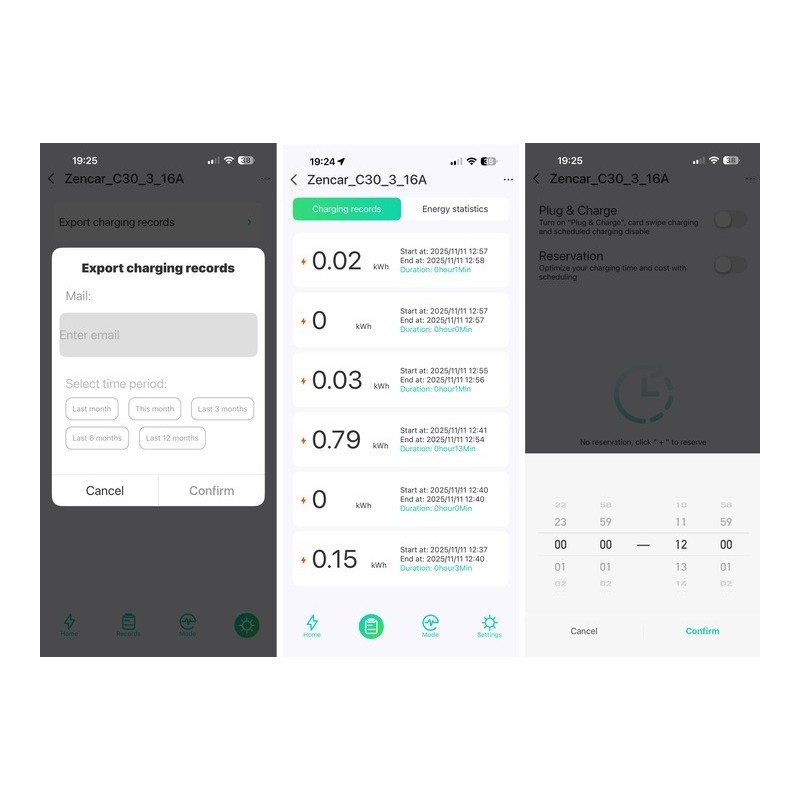 ZENCAR C30 11kW nešiojama elektromobilio įkrovimo stotelė 6–16A su APP ir dėklu