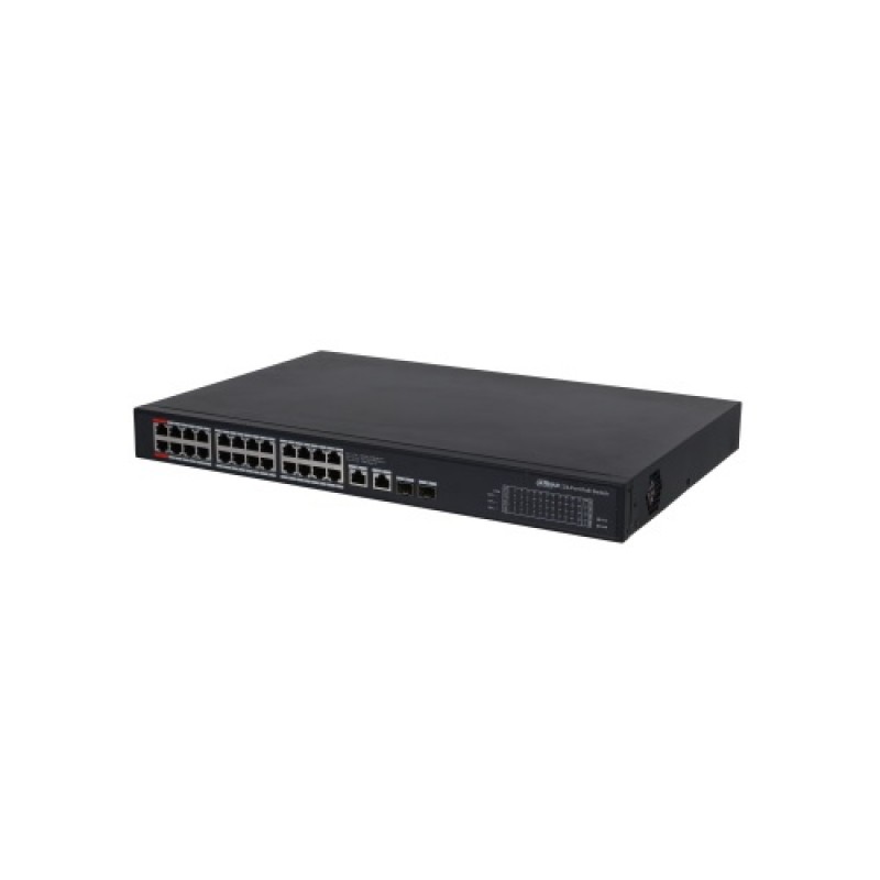 PoE šakotuvas 24-Portų, PoE+, uplink 2-Port RJ45 + uplink 2-Port SFP, 360W PoE šakotuvas 24-Portų, PoE+, uplink 2-Port RJ45 + uplink 2-Port SFP, 360W