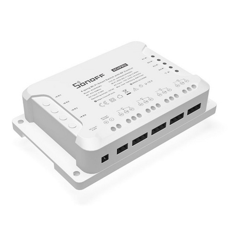 SONOFF išmanusis 4 kanalų jungiklis Wi-Fi, su RF 433MHz palaikymu SONOFF išmanusis 4 kanalų jungiklis Wi-Fi, su RF 433MHz palaikymu