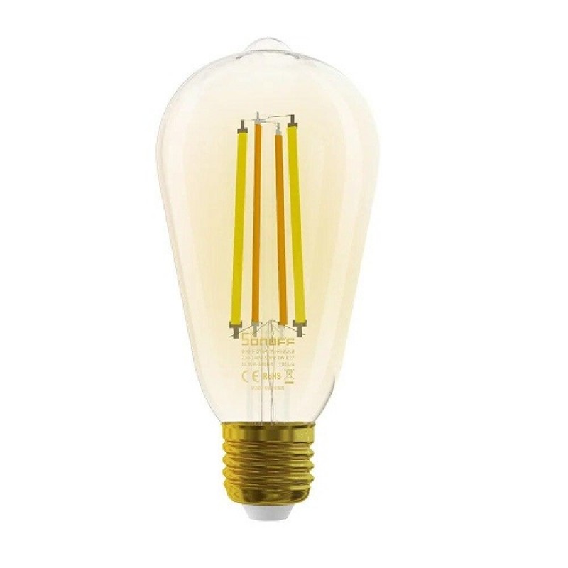 SONOFF B02-F-ST64 išmanioji filamentinė lemputė, 7W, E27, 1800-5000K, Wi-Fi SONOFF B02-F-ST64 išmanioji filamentinė lemputė, 7W, E27, 1800-5000K, Wi-Fi