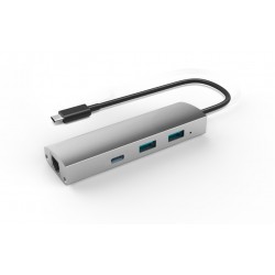 Adapteris USB 3.1 į 2-Port USB 3.0 + 1-Port USB 3.1 su Gigabit Ethernet