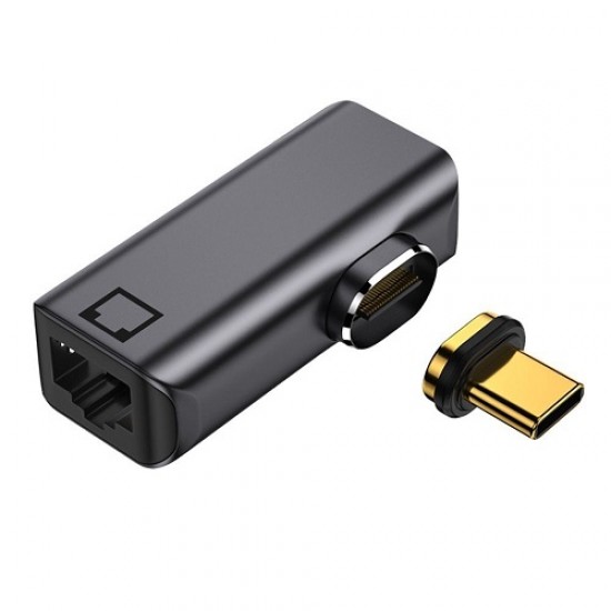 Magnetinis adapteris USB Type-C - RJ-45, 100/1000Mb Magnetinis adapteris USB Type-C - RJ-45, 100/1000Mb