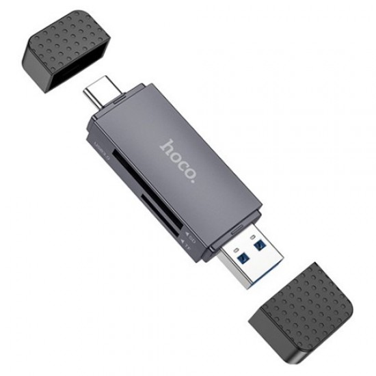 Atminties kortelių skaitytuvas HOCO HB45: SD, TF, USB-A, USB-C Atminties kortelių skaitytuvas HOCO HB45: SD, TF, USB-A, USB-C