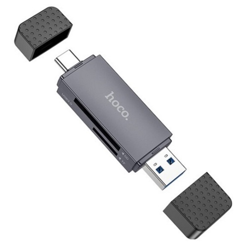 Atminties kortelių skaitytuvas HOCO HB45: SD, TF, USB-A, USB-C Atminties kortelių skaitytuvas HOCO HB45: SD, TF, USB-A, USB-C