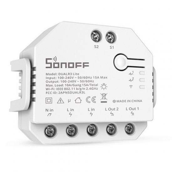SONOFF išmanusis 2 kanalų jungiklis Wi-Fi su elektros sąnaudų apskaita SONOFF išmanusis 2 kanalų jungiklis Wi-Fi su elektros sąnaudų apskaita