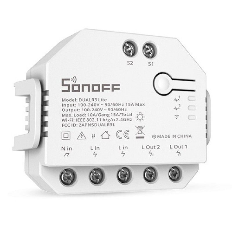 SONOFF išmanusis 2 kanalų jungiklis Wi-Fi su elektros sąnaudų apskaita SONOFF išmanusis 2 kanalų jungiklis Wi-Fi su elektros sąnaudų apskaita