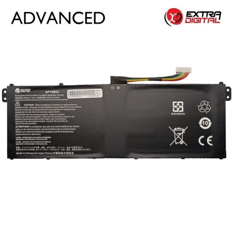 Nešiojamo kompiuterio baterija ACER AP16M5J, 4800mAh, Extra Digital Advanced