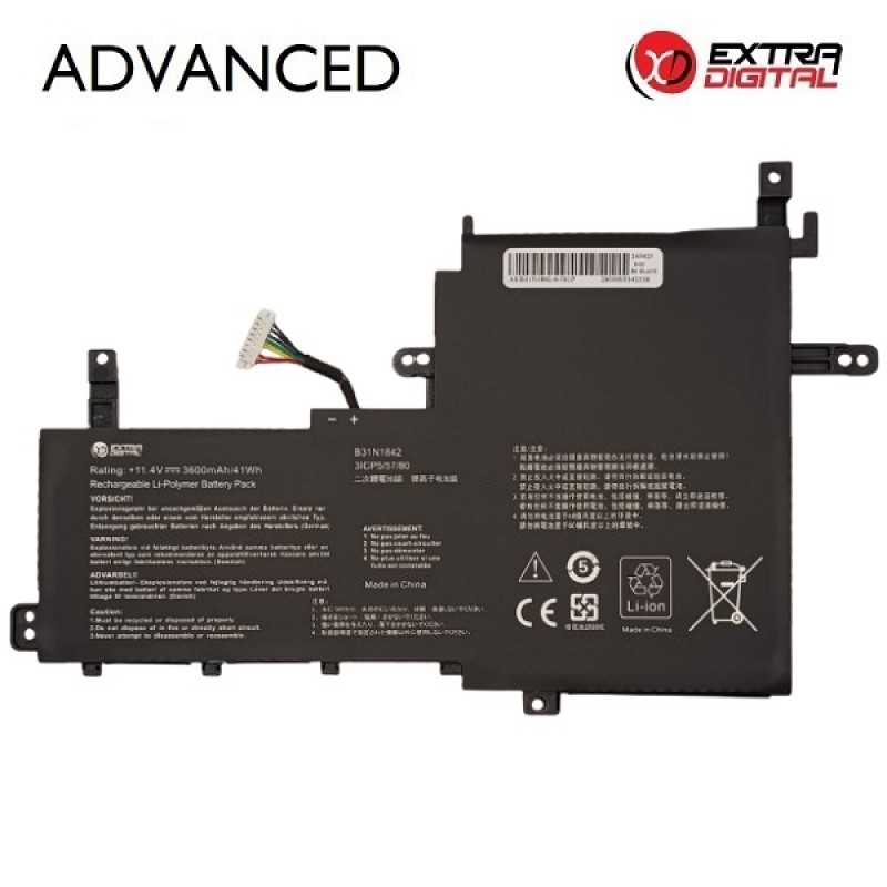 Nešiojamo kompiuterio baterija ASUS B31N1842, 3600mAh, Extra Digital Advanced