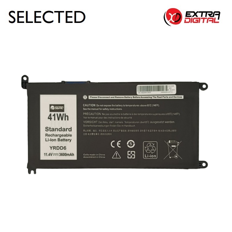 Nešiojamo kompiuterio baterija DELL YRDD6, 3600mAh, Extra Digital Selected Nešiojamo kompiuterio baterija DELL YRDD6, 3600mAh, Extra Digital Selected