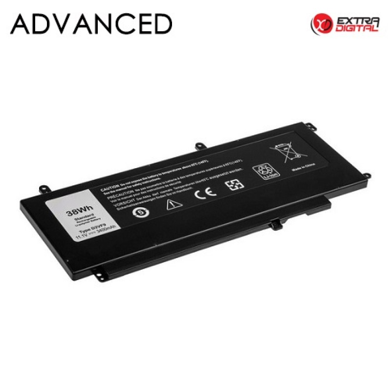 Nešiojamo kompiuterio baterija DELL D2VF9, 3400mAh, Extra Digital Advanced Nešiojamo kompiuterio baterija DELL D2VF9, 3400mAh, Extra Digital Advanced