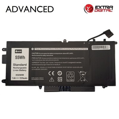 Nešiojamo kompiuterio baterija DELL K5XWW, 7270mAh, Extra Digital Advanced
