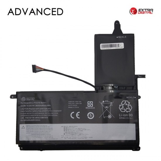 Nešiojamo kompiuterio baterija LENOVO 45N1166, 3600mAh, Extra Digital Advanced Nešiojamo kompiuterio baterija LENOVO 45N1166, 3600mAh, Extra Digital Advanced