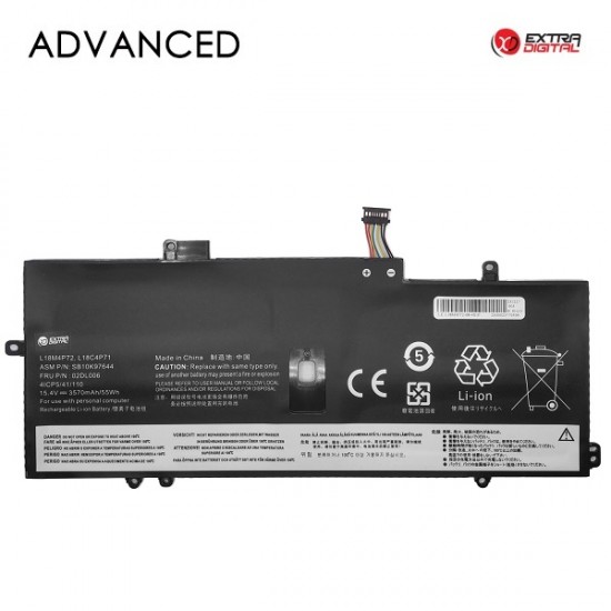 Nešiojamo kompiuterio baterija LENOVO L18M4P72, 3570mAh, Extra Digital Advanced Nešiojamo kompiuterio baterija LENOVO L18M4P72, 3570mAh, Extra Digital Advanced