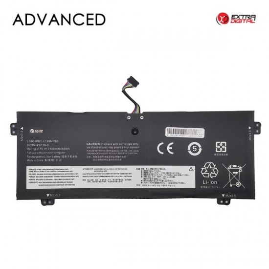 Nešiojamo kompiuterio baterija LENOVO L16C4PB1, 7100mAh, Extra Digital Advanced Nešiojamo kompiuterio baterija LENOVO L16C4PB1, 7100mAh, Extra Digital Advanced