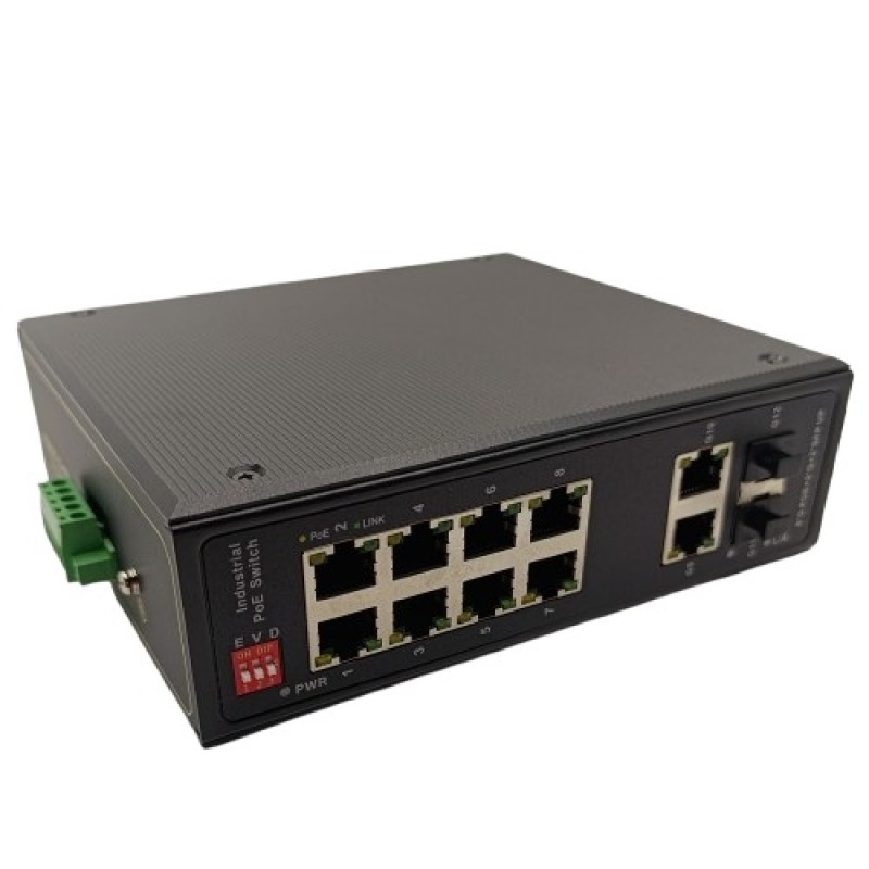 PoE šakotuvas 8x Gigabit PoE+2x Gigabit UPLINK, SFP, 120W Industrial