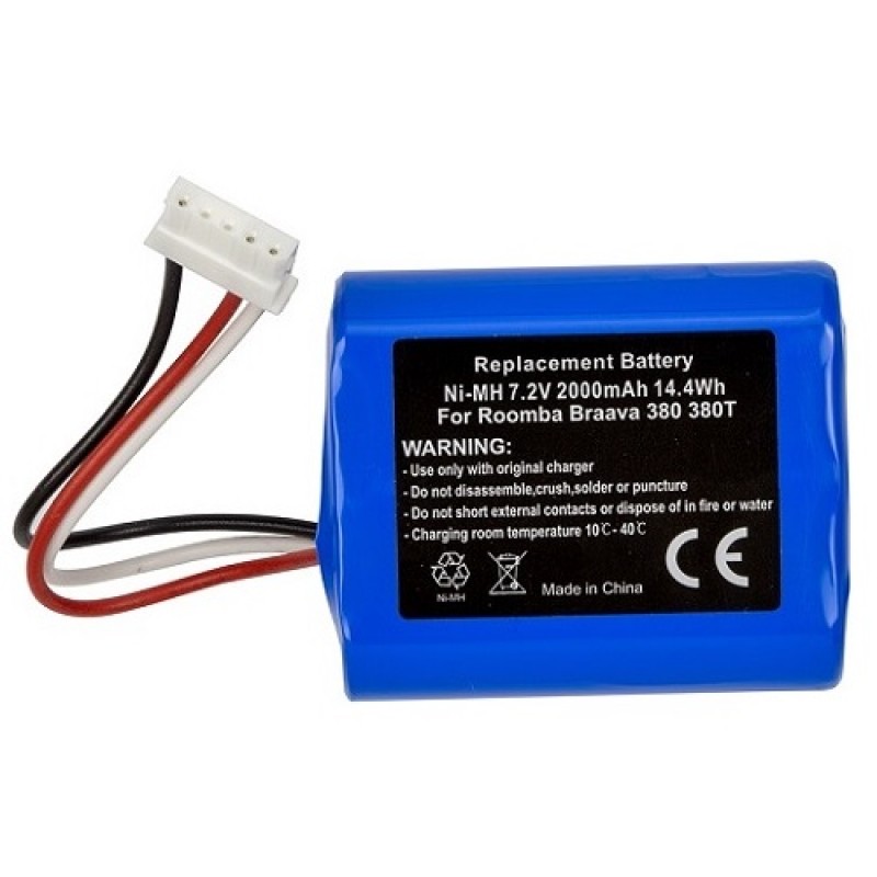 Akumuliatorius prietaisams IROBOT Braava 380, 7.2V, 2.0Ah, Ni-MH Akumuliatorius prietaisams IROBOT Braava 380, 7.2V, 2.0Ah, Ni-MH