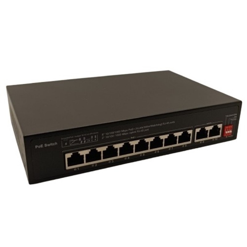PoE šakotuvas 8x Gigabit PoE+2x Gigabit UPLINK, 120W