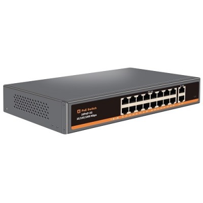 PoE šakotuvas 100Mbps 16portų +2G uplink