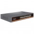 PoE šakotuvas 16x 100Mbps PoE + 2x Gigabit UPLINK, 250W