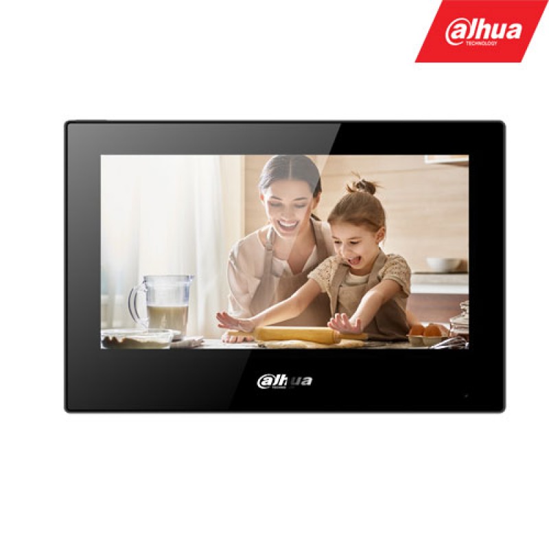 IP domofono monitorius VTH5321GB-W. 7 col. 1024x600. Wifi, PoE(802.3af). SIP. Andoid 8.1, Juodas IP domofono monitorius VTH5321GB-W. 7 col. 1024x600. Wifi, PoE(802.3af). SIP. Andoid 8.1, Juodas
