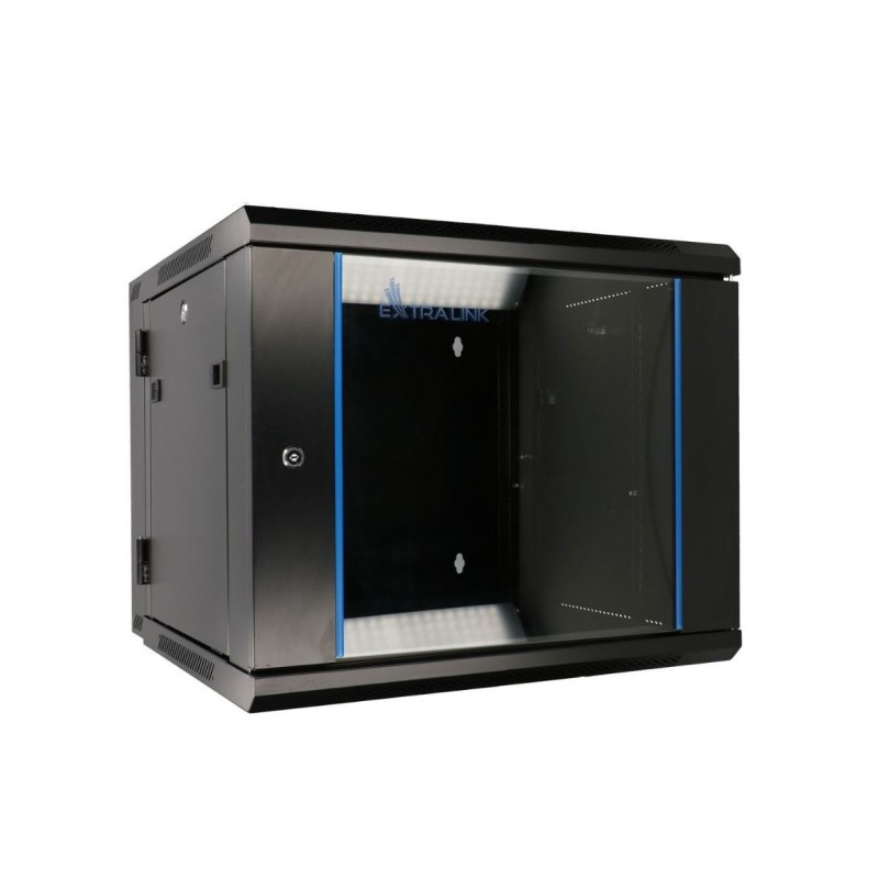 EXTRALINK 9U 600X600 AZH WALL-MOUNTED RACKMOUNT CABINET SWINGTYPE BLACK