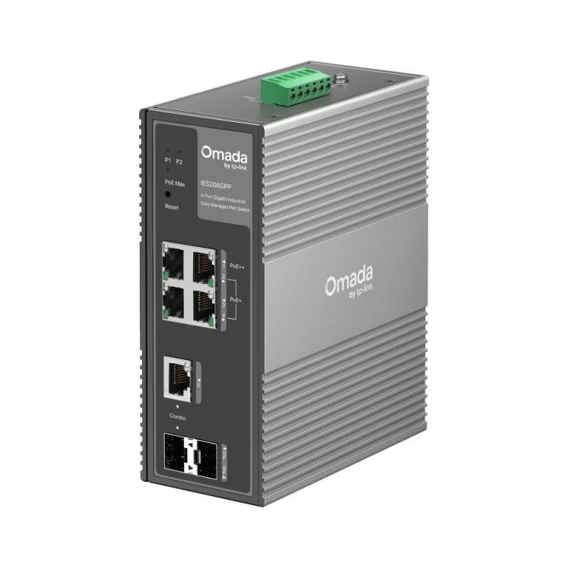 TP-LINK Omada 6-Port Gigabit Industrial Easy Managed Switch with 3-Port PoE+ and 1-Port PoE++