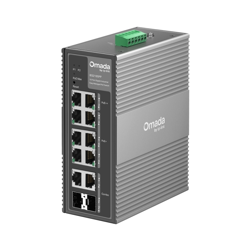 TP-LINK Omada 10-Port Gigabit Industrial Easy Managed Switch with 6-Port PoE+ and 2-Port PoE++