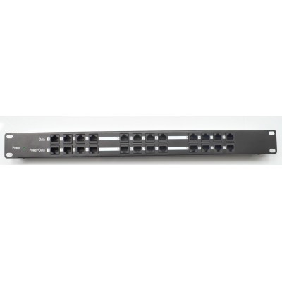 Passive PoE Rack Mount Injector/Shielded Panel, 12 PoE ports