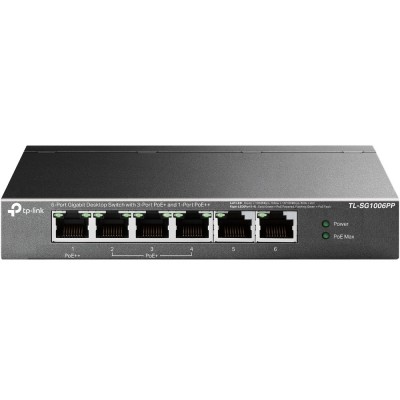TP-LINK 6-Port Gigabit Desktop Switch with 3-Port PoE+ and 1-Port PoE++
